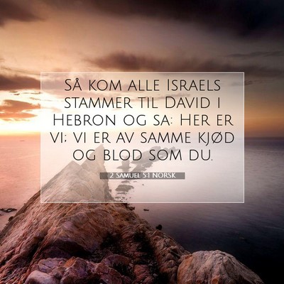 Picture 07 - 2 Samuel 5:1 NORSK - Så kom alle Israels stammer til David i Hebron - Bible Verse Picture