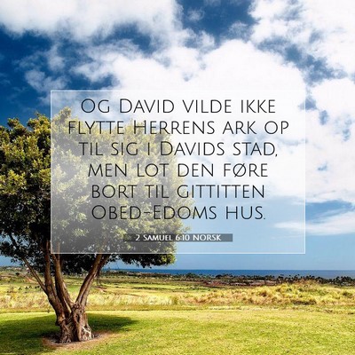 Picture 07 - 2 Samuel 6:10 NORSK - Og David vilde ikke flytte Herrens ark op til sig - Bible Verse Picture