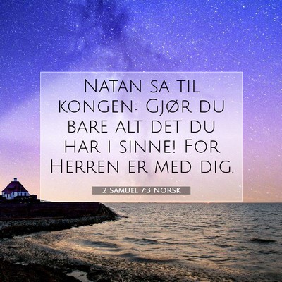 Picture 07 - 2 Samuel 7:3 NORSK - Natan sa til kongen: Gjør du bare alt det du har - Bible Verse Picture