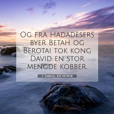 Picture 07 - 2 Samuel 8:8 NORSK - Og fra Hadadesers byer Betah og Berotai tok kong - Bible Verse Picture