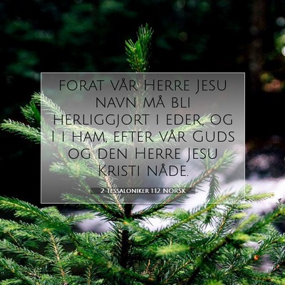 Picture 07 - 2 Tessaloniker 1:12 NORSK - forat vår Herre Jesu navn må bli herliggjort i - Bible Verse Picture