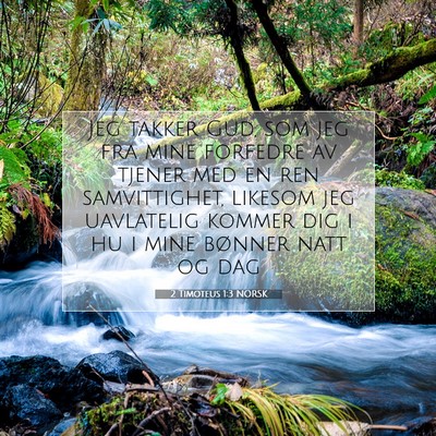 Picture 07 - 2 Timoteus 1:3 NORSK - Jeg takker Gud, som jeg fra mine forfedre av - Bible Verse Picture