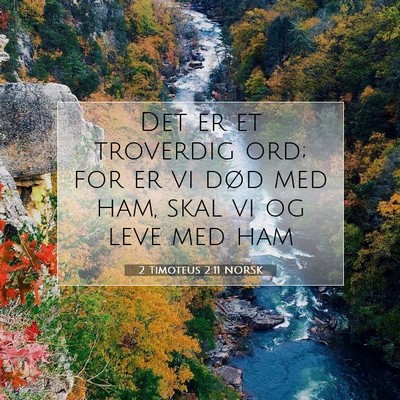 Picture 07 - 2 Timoteus 2:11 NORSK - Det er et troverdig ord; for er vi død med ham, - Bible Verse Picture