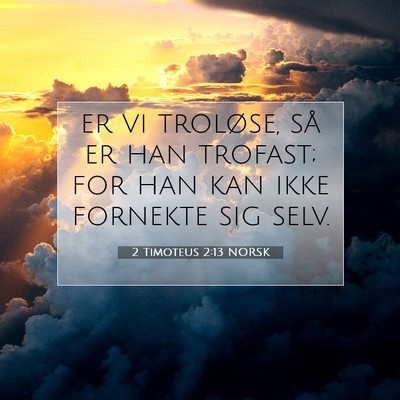 Picture 07 - 2 Timoteus 2:13 NORSK - er vi troløse, så er han trofast; for han kan - Bible Verse Picture