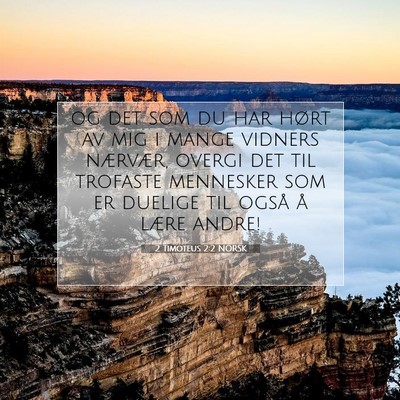 Picture 07 - 2 Timoteus 2:2 NORSK - og det som du har hørt av mig i mange vidners - Bible Verse Picture