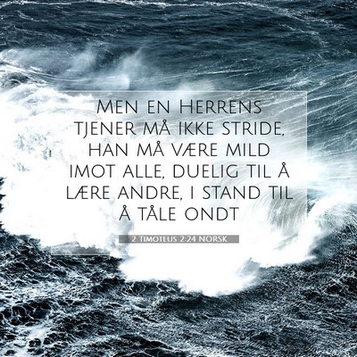 Picture 07 - 2 Timoteus 2:24 NORSK - Men en Herrens tjener må ikke stride, han må - Bible Verse Picture