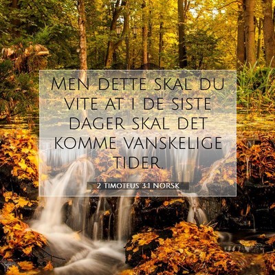 Picture 07 - 2 Timoteus 3:1 NORSK - Men dette skal du vite at i de siste dager skal - Bible Verse Picture