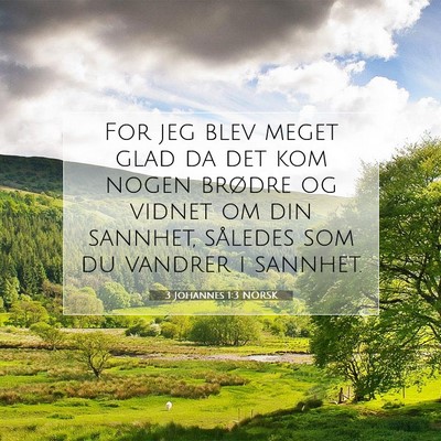 Picture 07 - 3 Johannes 1:3 NORSK - For jeg blev meget glad da det kom nogen brødre - Bible Verse Picture