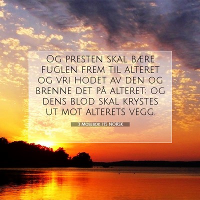 Picture 07 - 3 Mosebok 1:15 NORSK - Og presten skal bære fuglen frem til alteret og - Bible Verse Picture