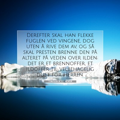 Picture 07 - 3 Mosebok 1:17 NORSK - Derefter skal han flekke fuglen ved vingene, dog - Bible Verse Picture