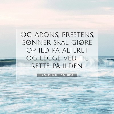 Picture 07 - 3 Mosebok 1:7 NORSK - Og Arons, prestens, sønner skal gjøre op ild - Bible Verse Picture