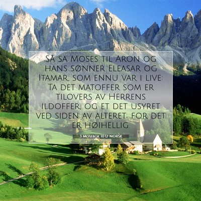 Picture 07 - 3 Mosebok 10:12 NORSK - Så sa Moses til Aron og hans sønner Eleasar og - Bible Verse Picture