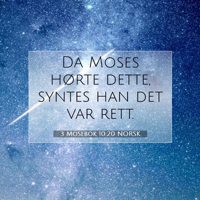 Picture 07 - 3 Mosebok 10:20 NORSK - Da Moses hørte dette, syntes han det var - Bible Verse Picture