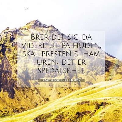 Picture 07 - 3 Mosebok 13:22 NORSK - Brer det sig da videre ut på huden, skal presten - Bible Verse Picture