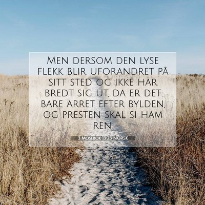 Picture 07 - 3 Mosebok 13:23 NORSK - Men dersom den lyse flekk blir uforandret på - Bible Verse Picture