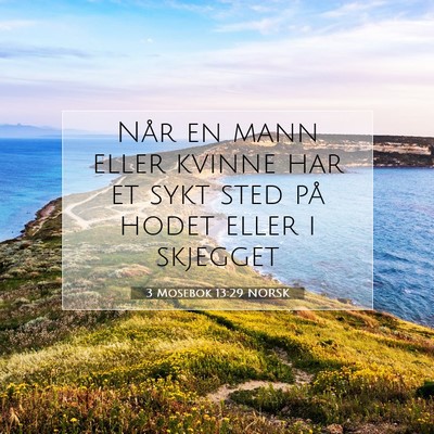 Picture 07 - 3 Mosebok 13:29 NORSK - Når en mann eller kvinne har et sykt sted på - Bible Verse Picture