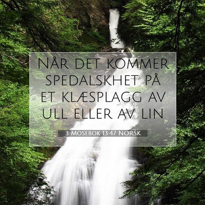 Picture 07 - 3 Mosebok 13:47 NORSK - Når det kommer spedalskhet på et klæsplagg av - Bible Verse Picture
