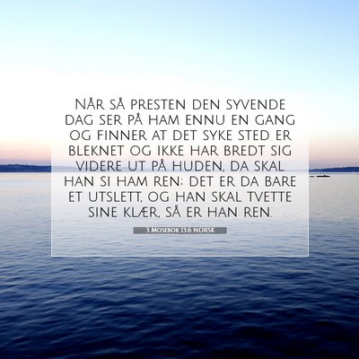 Picture 07 - 3 Mosebok 13:6 NORSK - Når så presten den syvende dag ser på ham ennu - Bible Verse Picture