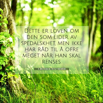 Picture 07 - 3 Mosebok 14:32 NORSK - Dette er loven om den som lider av spedalskhet, - Bible Verse Picture