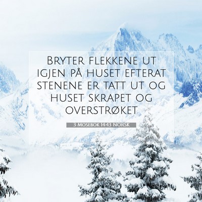 Picture 07 - 3 Mosebok 14:43 NORSK - Bryter flekkene ut igjen på huset efterat - Bible Verse Picture