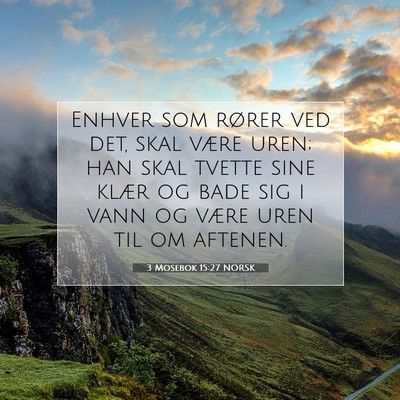 Picture 07 - 3 Mosebok 15:27 NORSK - Enhver som rører ved det, skal være uren; han - Bible Verse Picture