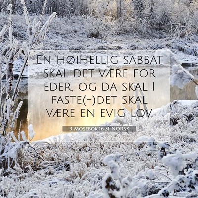 Picture 07 - 3 Mosebok 16:31 NORSK - En høihellig sabbat skal det være for eder, og - Bible Verse Picture