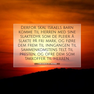 Picture 07 - 3 Mosebok 17:5 NORSK - Derfor skal Israels barn komme til Herren med - Bible Verse Picture