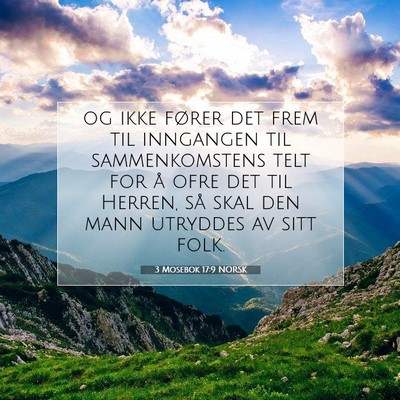Picture 07 - 3 Mosebok 17:9 NORSK - og ikke fører det frem til inngangen til - Bible Verse Picture