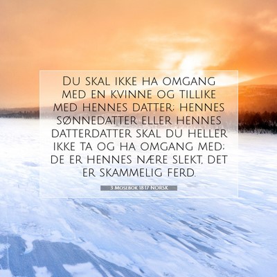 Picture 07 - 3 Mosebok 18:17 NORSK - Du skal ikke ha omgang med en kvinne og tillike - Bible Verse Picture