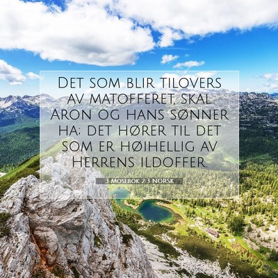 Picture 07 - 3 Mosebok 2:3 NORSK - Det som blir tilovers av matofferet, skal Aron og - Bible Verse Picture
