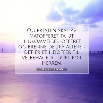Picture 07 - 3 Mosebok 2:9 NORSK - Og presten skal av matofferet ta ut - Bible Verse Picture