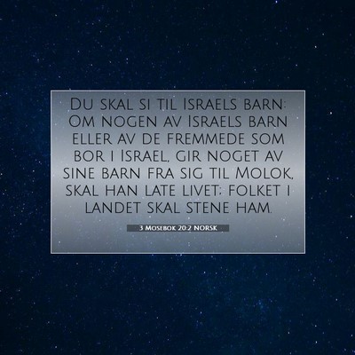 Picture 07 - 3 Mosebok 20:2 NORSK - Du skal si til Israels barn: Om nogen av Israels - Bible Verse Picture