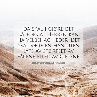 Picture 07 - 3 Mosebok 22:19 NORSK - da skal I gjøre det således at Herren kan ha - Bible Verse Picture