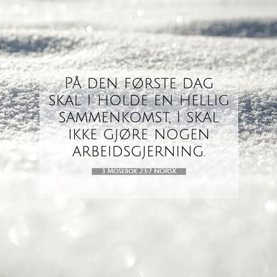 Picture 07 - 3 Mosebok 23:7 NORSK - På den første dag skal I holde en hellig - Bible Verse Picture