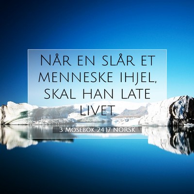 Picture 07 - 3 Mosebok 24:17 NORSK - Når en slår et menneske ihjel, skal han late - Bible Verse Picture