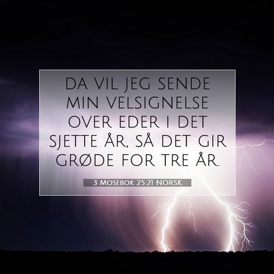 Picture 07 - 3 Mosebok 25:21 NORSK - da vil jeg sende min velsignelse over eder i det - Bible Verse Picture