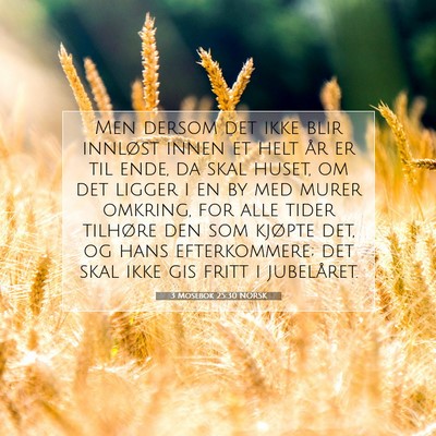 Picture 07 - 3 Mosebok 25:30 NORSK - Men dersom det ikke blir innløst innen et helt - Bible Verse Picture