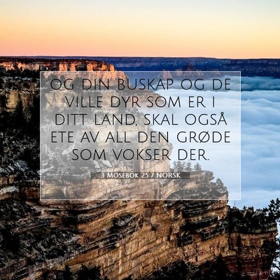 Picture 07 - 3 Mosebok 25:7 NORSK - og din buskap og de ville dyr som er i ditt land, - Bible Verse Picture