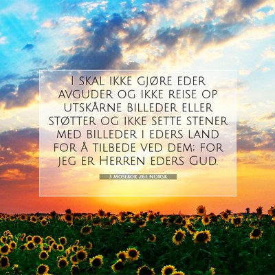 Picture 07 - 3 Mosebok 26:1 NORSK - I skal ikke gjøre eder avguder og ikke reise op - Bible Verse Picture