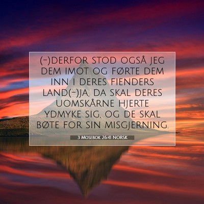 Picture 07 - 3 Mosebok 26:41 NORSK - (-)derfor stod også jeg dem imot og førte dem - Bible Verse Picture