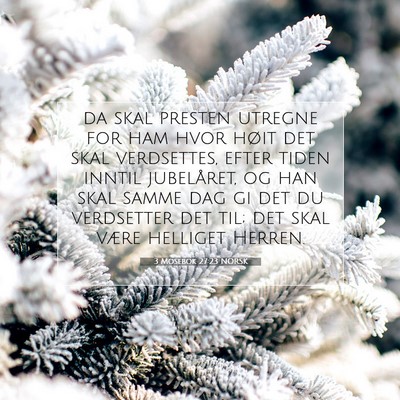 Picture 07 - 3 Mosebok 27:23 NORSK - da skal presten utregne for ham hvor høit det - Bible Verse Picture