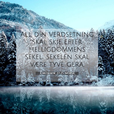 Picture 07 - 3 Mosebok 27:25 NORSK - All din verdsetning skal skje efter helligdommens - Bible Verse Picture