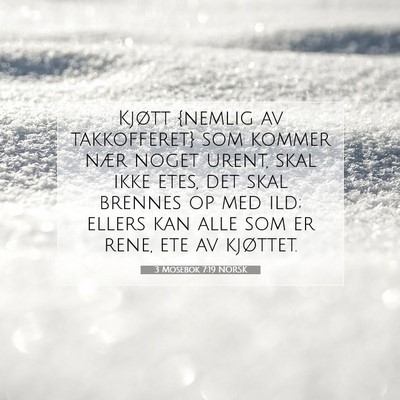 Picture 07 - 3 Mosebok 7:19 NORSK - Kjøtt {nemlig av takkofferet} som kommer nær - Bible Verse Picture