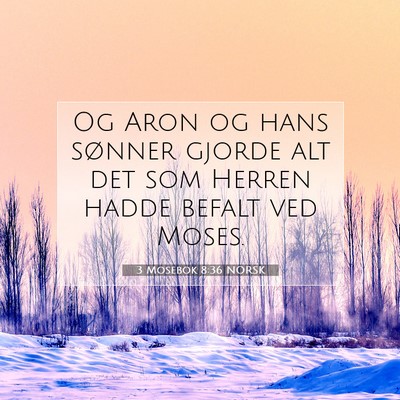Picture 07 - 3 Mosebok 8:36 NORSK - Og Aron og hans sønner gjorde alt det som Herren - Bible Verse Picture