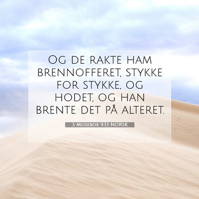 Picture 07 - 3 Mosebok 9:13 NORSK - Og de rakte ham brennofferet, stykke for stykke, - Bible Verse Picture
