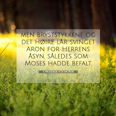 Picture 07 - 3 Mosebok 9:21 NORSK - men bryststykkene og det høire lår svinget Aron - Bible Verse Picture