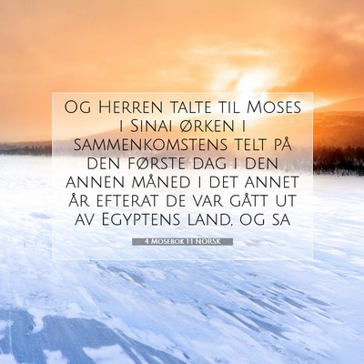 Picture 07 - 4 Mosebok 1:1 NORSK - Og Herren talte til Moses i Sinai ørken i - Bible Verse Picture