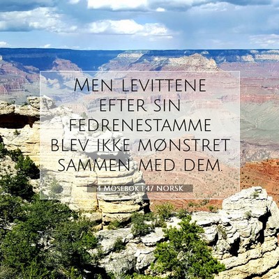 Picture 07 - 4 Mosebok 1:47 NORSK - Men levittene efter sin fedrenestamme blev ikke - Bible Verse Picture