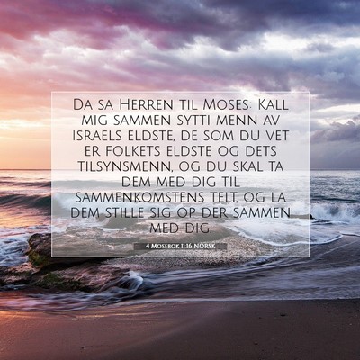 Picture 07 - 4 Mosebok 11:16 NORSK - Da sa Herren til Moses: Kall mig sammen sytti - Bible Verse Picture