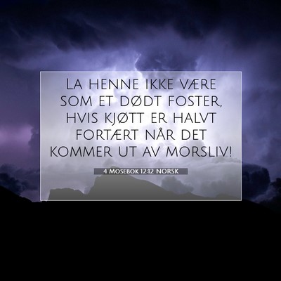 Picture 07 - 4 Mosebok 12:12 NORSK - La henne ikke være som et dødt foster, hvis - Bible Verse Picture